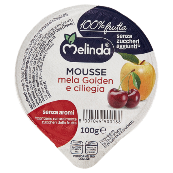 Melinda Mousse mela Golden e ciliegia 100 g