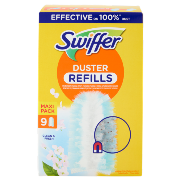 Swiffer Duster Cattura Polvere Clean & Fresh - Ricarica 9 Piumini per spolverare