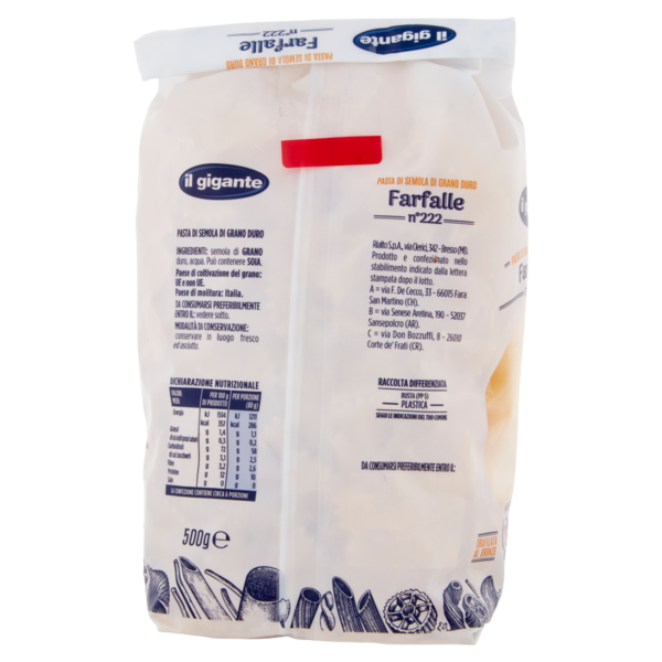 IL GIGANTE Farfalle n°222 500 g