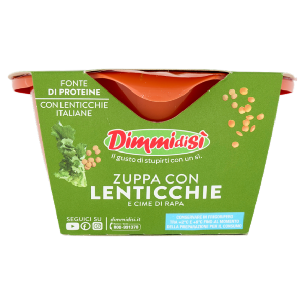 DimmidiSì Zuppa con Lenticchie e Cime di Rapa 620 g