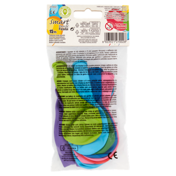 Smart PerLa Festa Palloncini Tondi Assortiti 15 pz