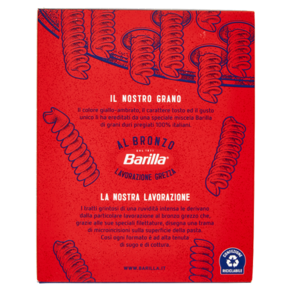 Barilla Pasta Al Bronzo Fusilli 100% grano italiano 400g