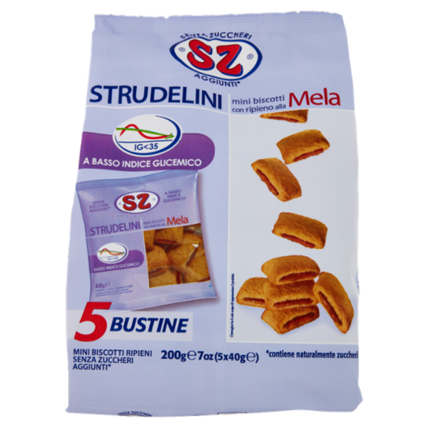 SZ Strudelini mini biscotti con ripieno alla Mela 5 x 40 g