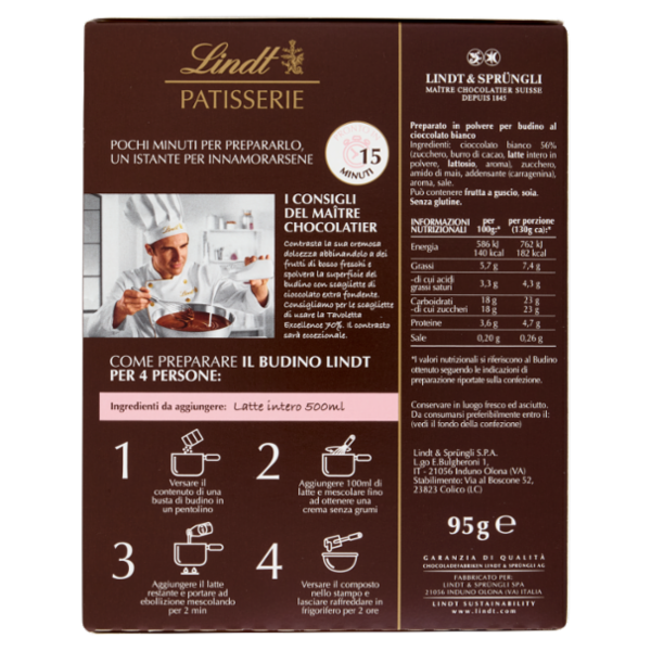Lindt Budino Preparato per dolci Cioccolato bianco 95 g