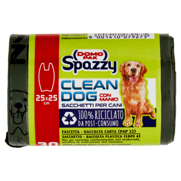 Domopak Spazzy Clean Dog Sacchetti per Cani con Manici 25x25cm 30 pz