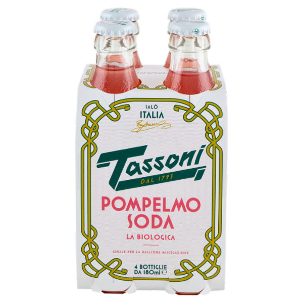 Tassoni Pompelmo Soda la Biologica 4 x 180 ml