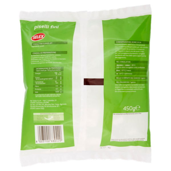 Selex Piselli Fini Surgelati 450 g