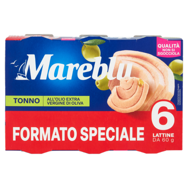 Mareblu Tonno all'Olio Extra Vergine di Oliva 6 x 60 g