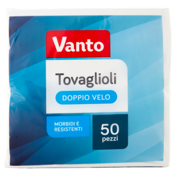 Vanto Tovaglioli 2 Veli 38x38 cm Bianchi 50 pezzi