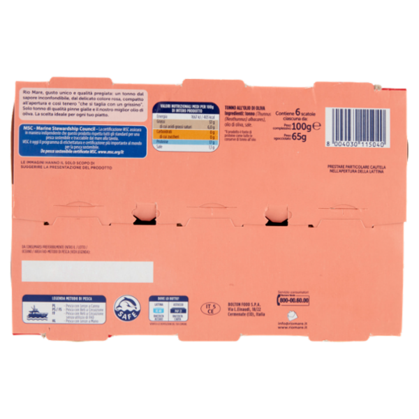 Rio mare Tonno all'Olio di Oliva 6 x 100 g