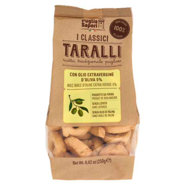 Puglia Sapori I Classici Taralli con Olio Extravergine d'Oliva 250 g