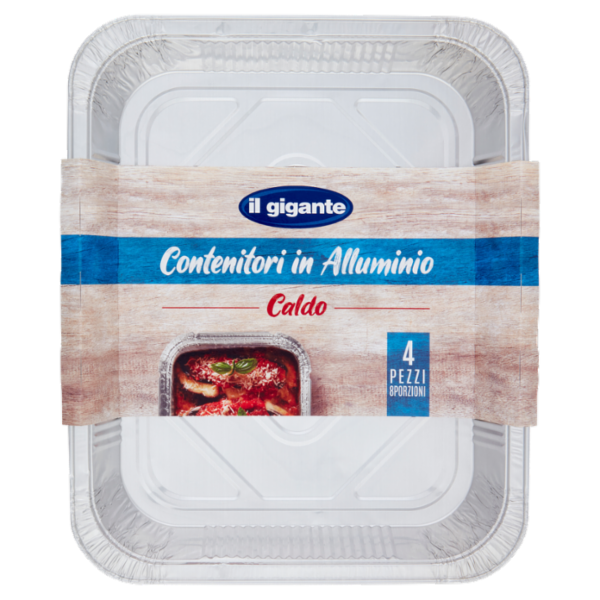 IL GIGANTE Contenitori in Alluminio Caldo 8 Porzioni 4 pz