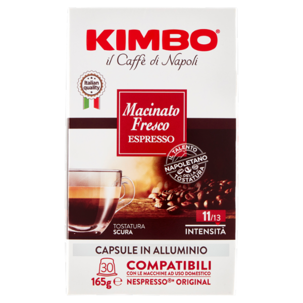 Kimbo Macinato Fresco Espresso Capsule Compatibili con le Macchine Nespresso* 30 x 5.5 g