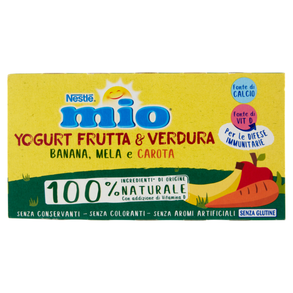 NESTLÉ MIO Yogurt Frutta & Verdura Banana, Mela e Carota 2 x 125 g