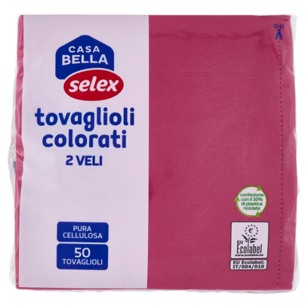 Selex Casa Bella Tovaglioli 2 Veli 33x33 cm Bordeaux 50 pezzi