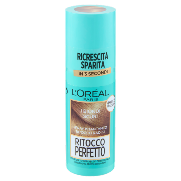 L'Oréal Paris Ritocco Perfetto, Spray Correttore per Radici e Capelli Bianchi, Biondo Scuro, 75 ml