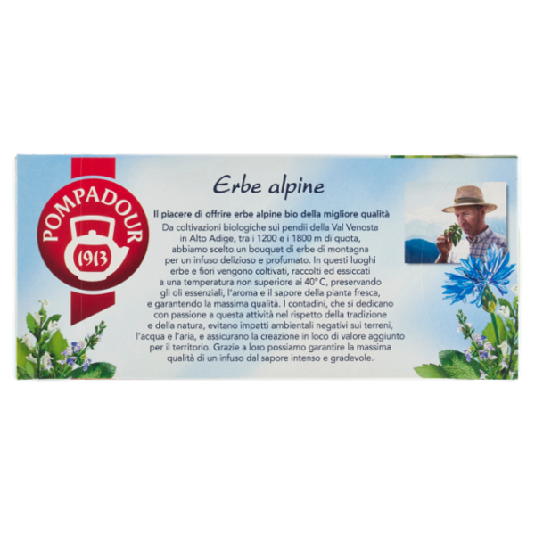Pompadour Infuso Erbe alpine Bio 20 x 1,2 g