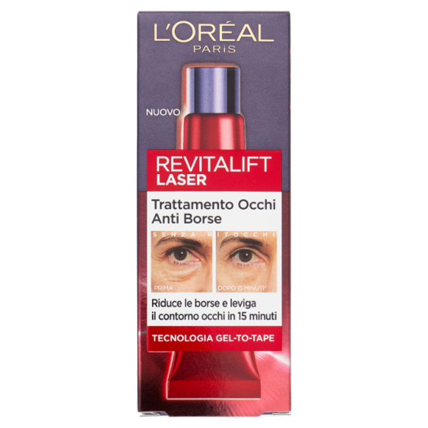 L'Oréal Paris Revitalift Laser Trattamento Occhi Anti-Borse Tecnologia Gel-To-Tape 15 ml