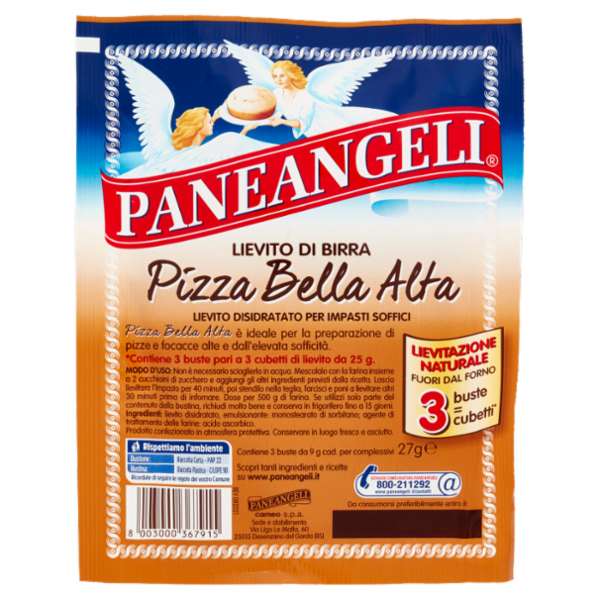 PANEANGELI Lievito di Birra Pizza Bella Alta 3 x 9 g