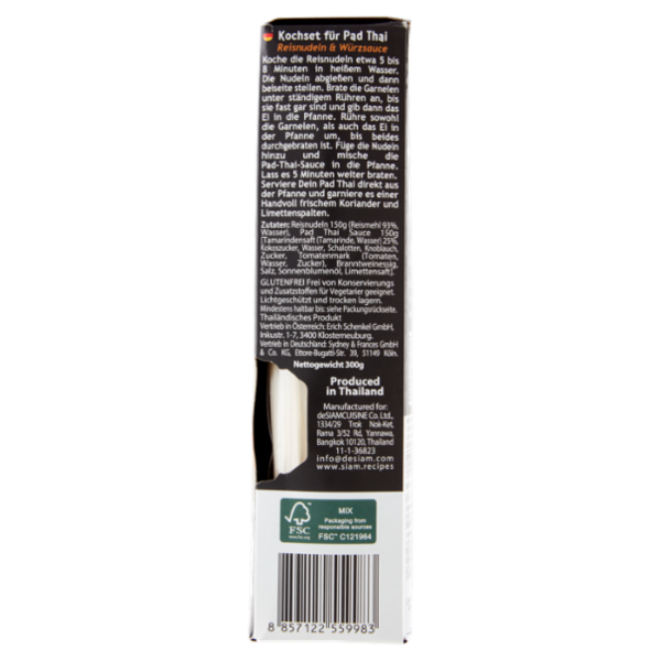Siam Noodles Kit Pad Thai Rice Noodles & Pad Thai Sauce 300 g