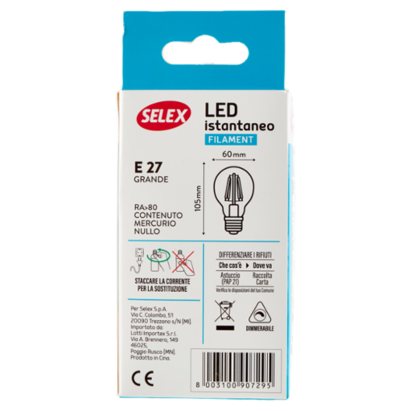 Selex Lampadina Led SMD Goccia E27 7W
