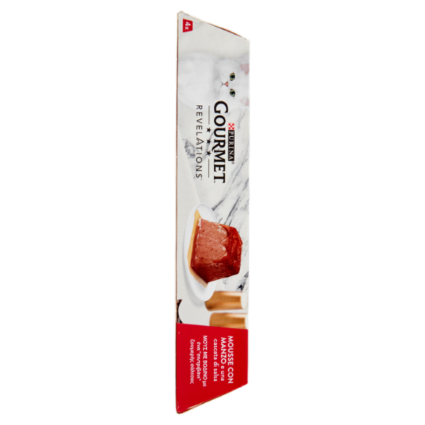 PURINA GOURMET Revelations Mousse con Manzo e una cascata di salsa 4 x 57 g