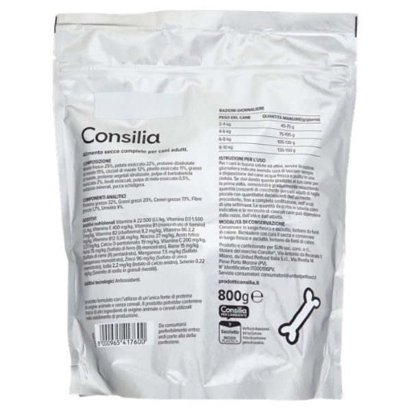 Consilia Cane Crocchette con Maiale Mono Proteico 800 g