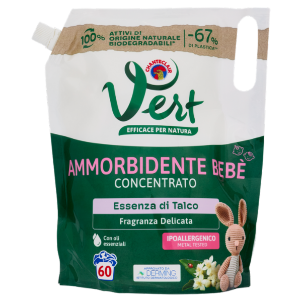 Vert di Chanteclair Ammorbidente Bebè Concentrato Essenza di Talco 1200 ml