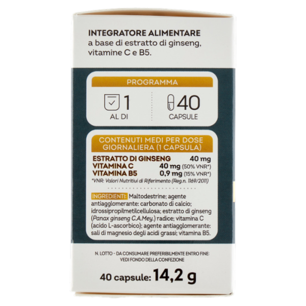 Laboratoires Vitarmonyl Ginseng Plus con Vitamina C e B5 40 Capsule 14,2 g