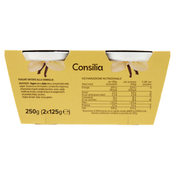 Consilia Yogurt Intero Vaniglia 2x125 g