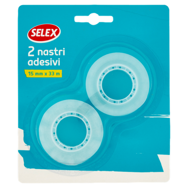 Selex Nastro Adesivo 15 mm x 33 m Trasparente 2 pezzi