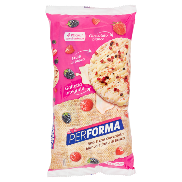 Performa Snack gallette con cioccolato bianco e frutti di bosco - 8 x 16,5 g