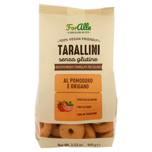 ForAlle Tarallini senza glutine al Pomodoro e Origano 100 g