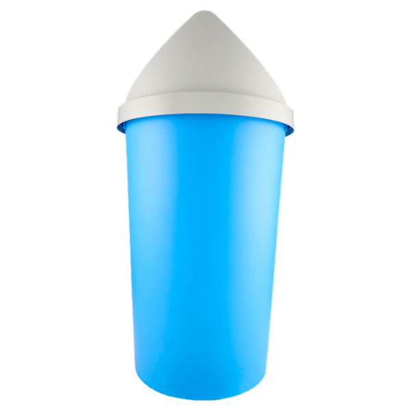 Selex Pattumiera Basculante Azzurra con Coperchio Grigio 45 L