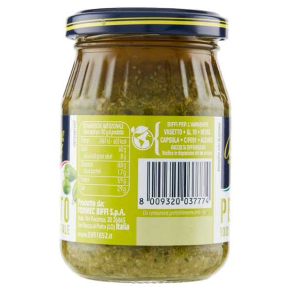 Biffi Che Sugo! Pesto 100% Vegetale 190 g