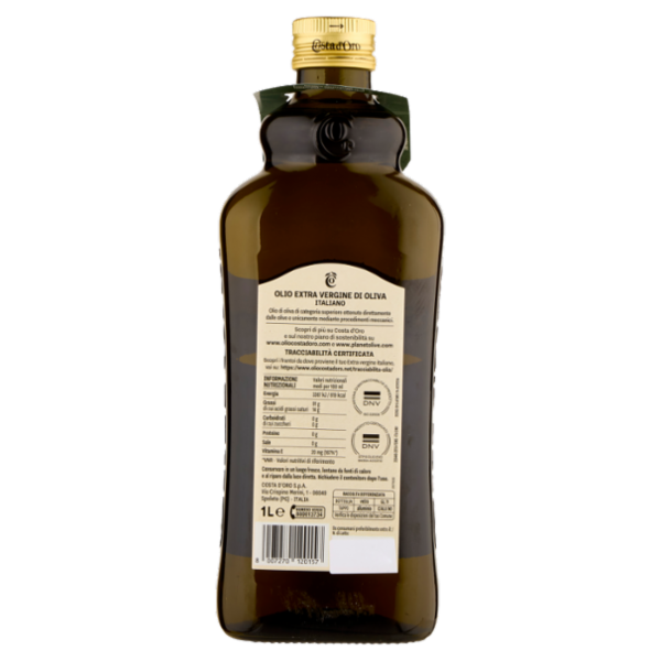 Costa d'Oro 100% Italiano Olio Extra Vergine di Oliva 1 L