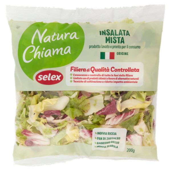 Selex Natura Chiama Insalata Mista Lavata e Pronta per il Consumo 200 g