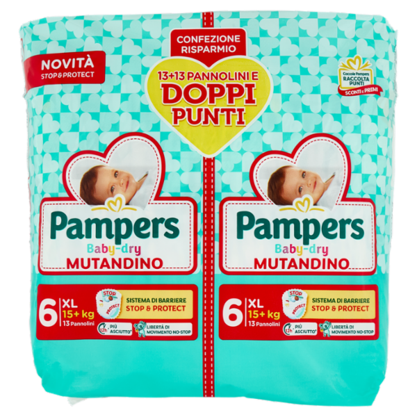Pampers Baby-dry Mutandino XL 13 + 13 pz