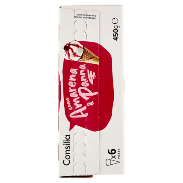 Consilia 6 Coni di Gelato Panna e Amarena 450 g