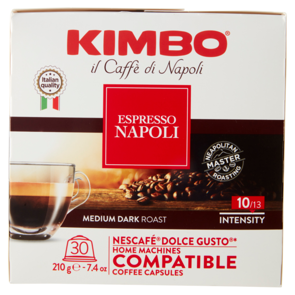 Kimbo Espresso Napoli Capsule Compatibili con le Macchine Nescafé Dolce Gusto* 30 x 7 g