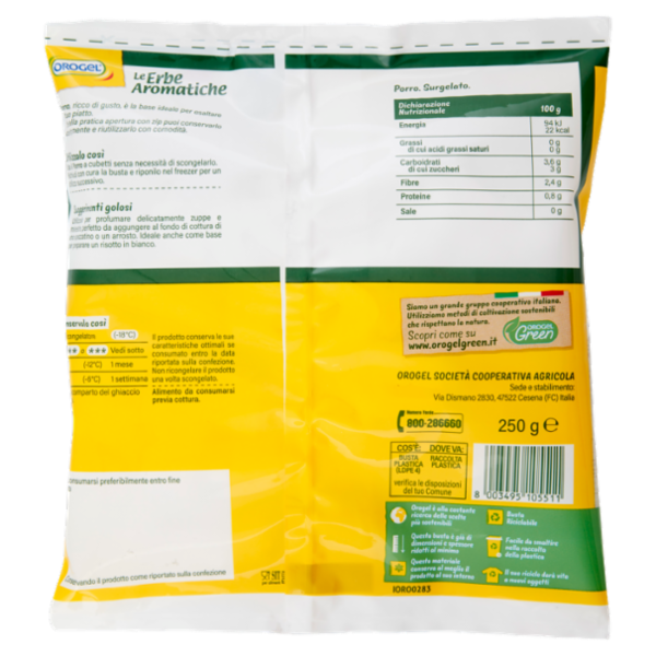 Orogel Le Erbe Aromatiche Porro Seurgelati 250 g