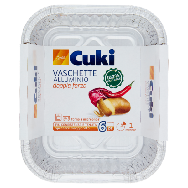 Cuki Cuoce Vaschette Alluminio doppia forza 1 Porzione 6 pz