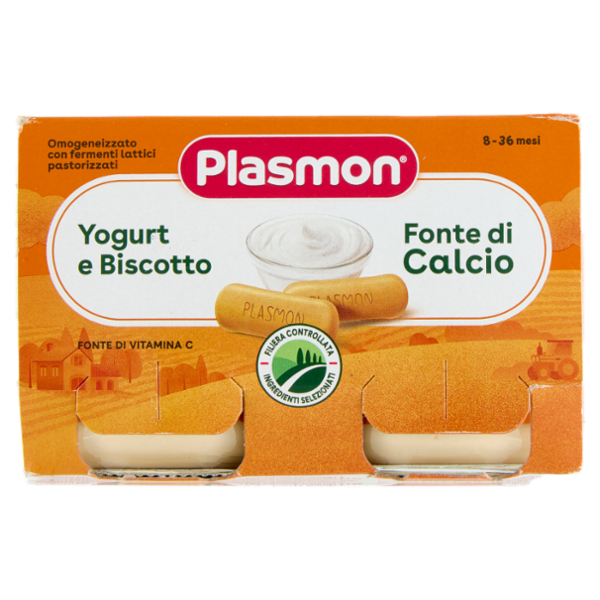 Plasmon Omogeneizzato con fermenti lattici pastorizzati Yogurt e Biscotto 2 x 120 g