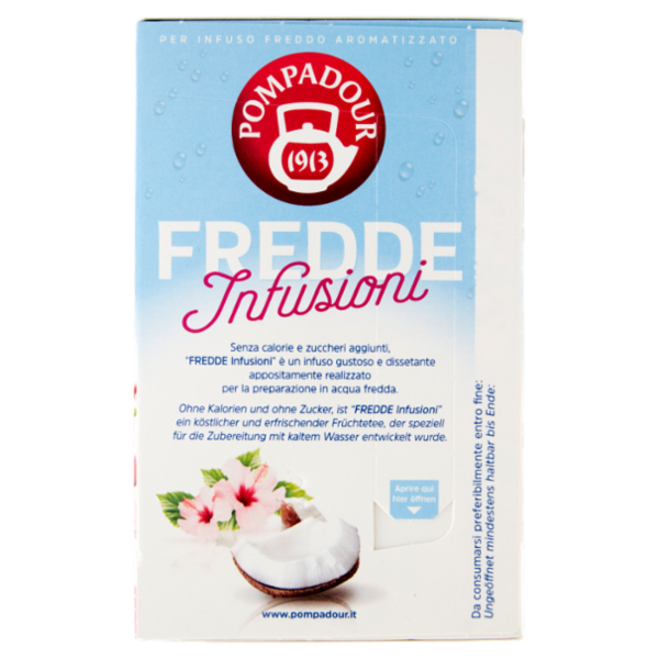 Pompadour Fredde Infusioni Karkadè e Cocco 18 x 2,5 g