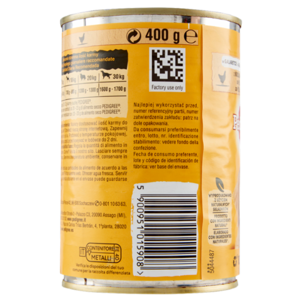 Pedigree Cibo Umido Cane con Pollo e Carote in Gelatina 400 g