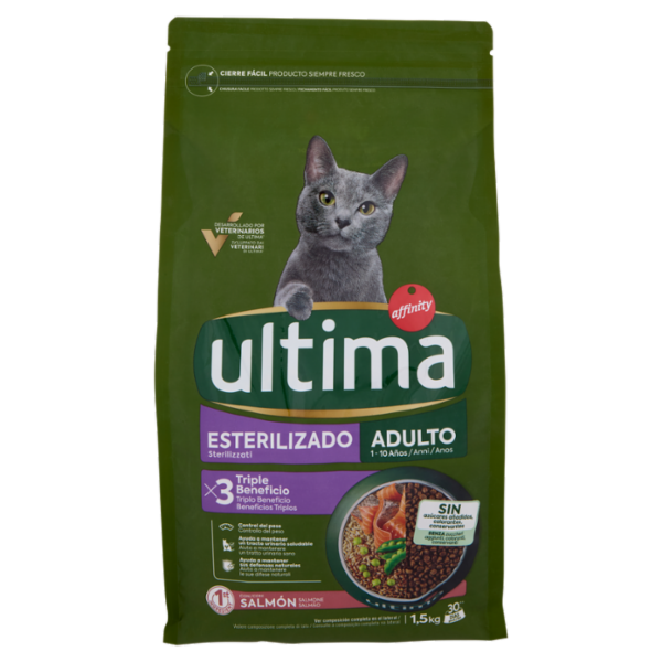 ultima Cat Sterilizzati Adulto 1-10 Anni con Salmone 1,5 kg