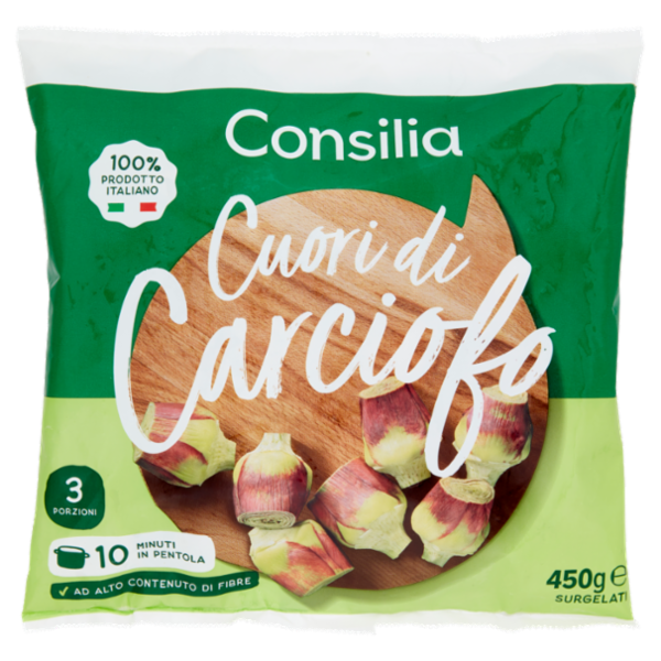 Consilia Cuori di Carciofo Interi Surgelati 450 g