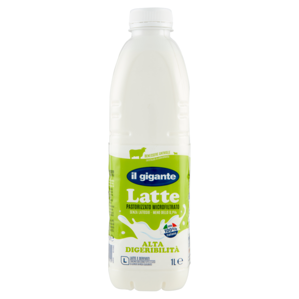 IL GIGANTE Latte Pastorizzato Microfiltrato Senza Lattosio Alta Digeribilità 1 L