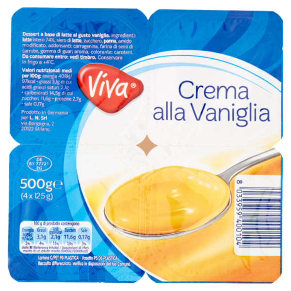 Viva Crema alla Vaniglia 4 x 125 g