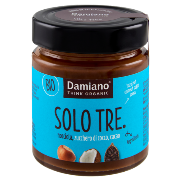 Damiano Bio Solo Tre. nocciola, zucchero di cocco, cacao 180 g